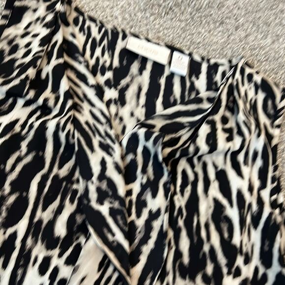 Womens Chico's Silky Animal Print Ruffles Stylish sleeveless 0 (small 4) Leopard - Picture 11 of 16
